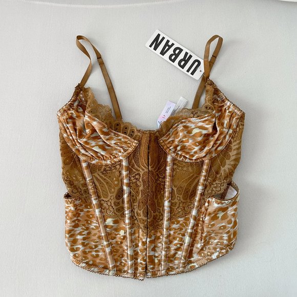 Urban Outfitters Tops - NWT Urban Outfitters Out From Under Cheetah Print Lace Corset Top